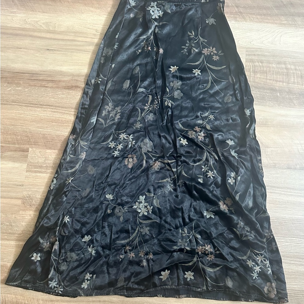Floral Black Maxi Skirt